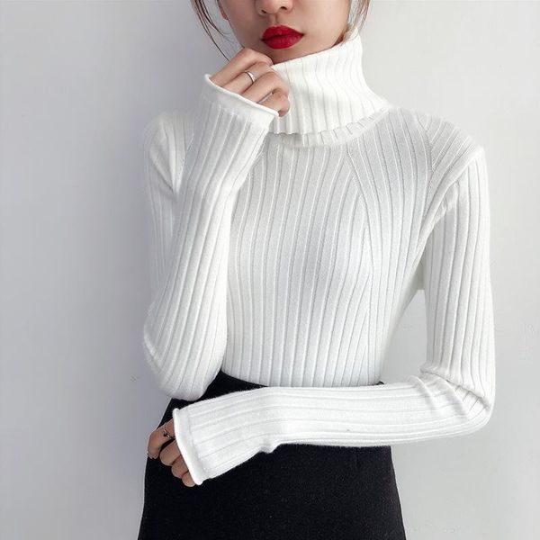 women's sweaters korean slim basic turtleneck pullovers and 2021 autumn solid warm long sleeve knit female winter jumper jersey, White;black
women's sweaters korean slim basic turtleneck pullovers and 2021 autumn solid warm long sleeve knit female winter jumper jersey, White;black