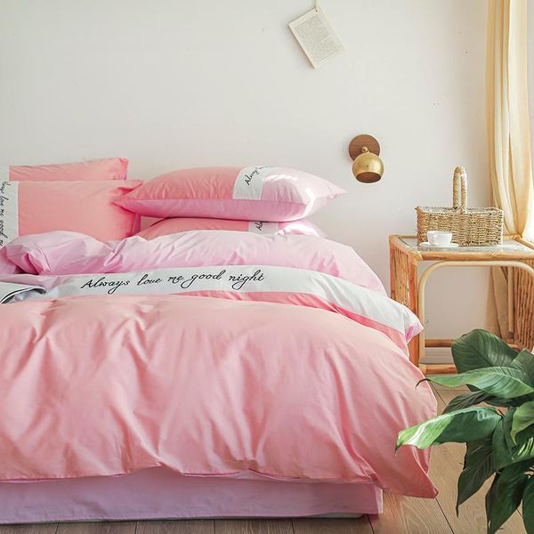 pink blue purple gray simple 100% cotton embroidery soft comfortable bedding set duvet cover bed sheet pillowcases
pink blue purple gray simple 100% cotton embroidery soft comfortable bedding set duvet cover bed sheet pillowcases