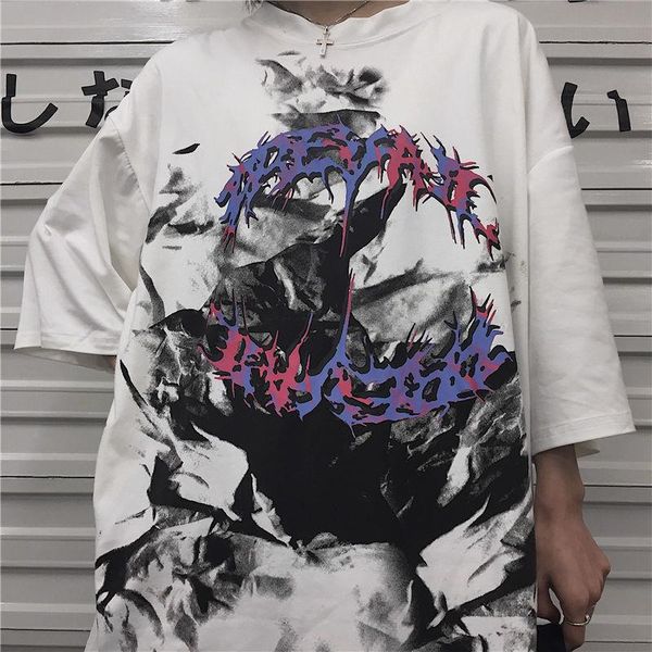 women's t-shirt dark print female over size 90s korean harajuku cartoon short-sleeved clothes gothic hip-hop streetwear summer women to, White
women's t-shirt dark print female over size 90s korean harajuku cartoon short-sleeved clothes gothic hip-hop streetwear summer women to, White