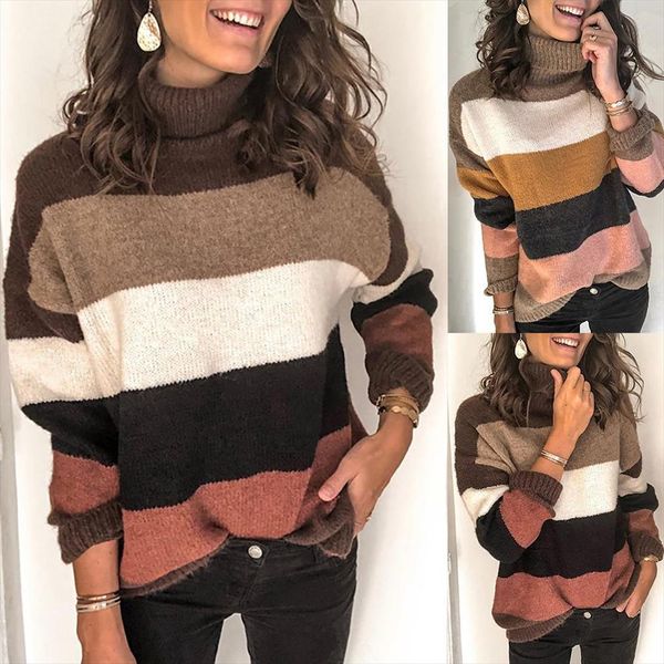 women stripe patchwork turtle neck sweaters long sleeve autumn winter womens clothing pull femme, White;black
women stripe patchwork turtle neck sweaters long sleeve autumn winter womens clothing pull femme, White;black