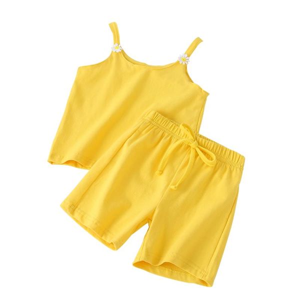 clothing sets 2pcs girl 18m -6t summer outfits solid color sleeveless tank with flower decoration + elastic waist shorts for girls, White
clothing sets 2pcs girl 18m -6t summer outfits solid color sleeveless tank with flower decoration + elastic waist shorts for girls, White