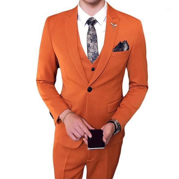 men's suits & blazers brand suit red blue orange white mens wedding groom 3 pcs costume homme luxe slim fit formal for men clothing, White;black
men's suits & blazers brand suit red blue orange white mens wedding groom 3 pcs costume homme luxe slim fit formal for men clothing, White;black
