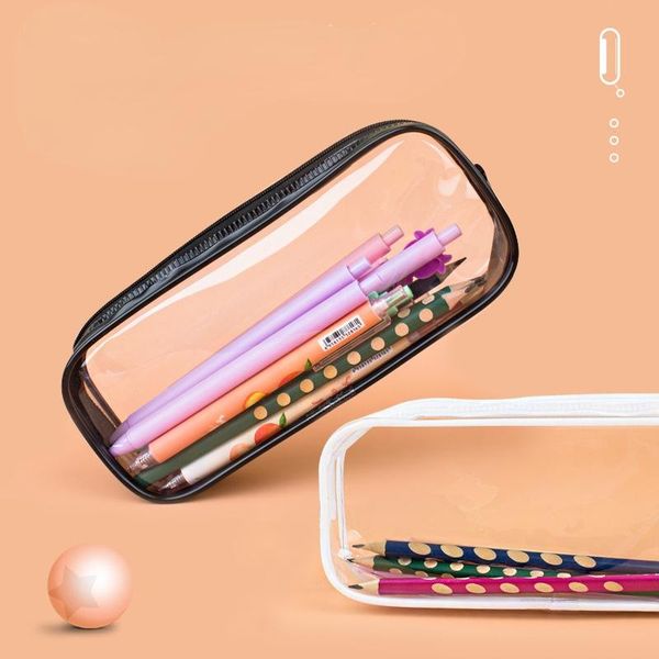 pencil cases simple transparent pvc case black white student stationery plastic storage bag waterproof cosmetic school supplies
pencil cases simple transparent pvc case black white student stationery plastic storage bag waterproof cosmetic school supplies