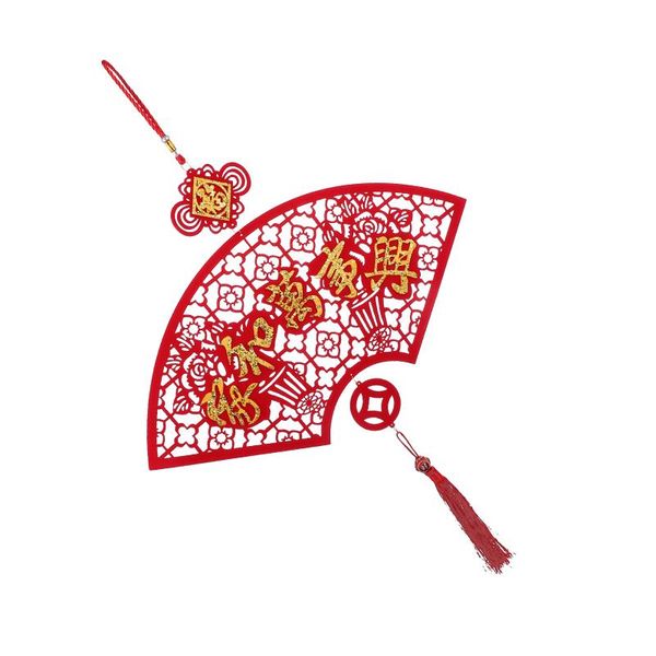 gift wrap 1pc home ox year door non-woven hanging 2021 fan shape wall pendant 
gift wrap 1pc home ox year door non-woven hanging 2021 fan shape wall pendant