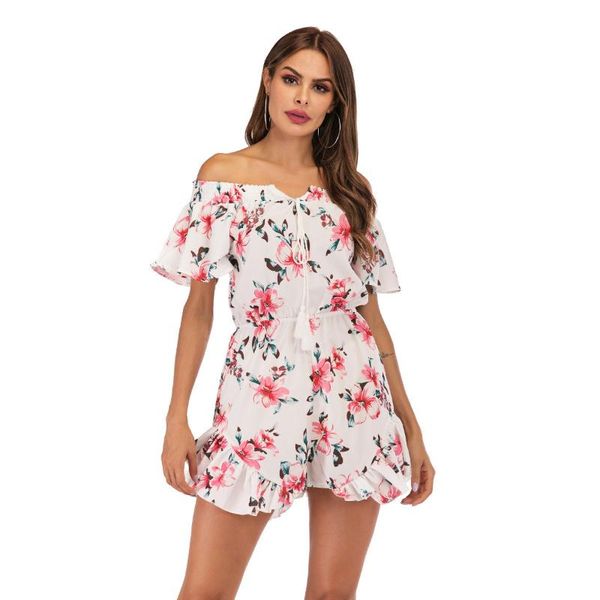 women's jumpsuits & rompers fashion nice summer women short jumpsuit ruffled lace up tassel boho print off shoulder romper, Black;white
women's jumpsuits & rompers fashion nice summer women short jumpsuit ruffled lace up tassel boho print off shoulder romper, Black;white