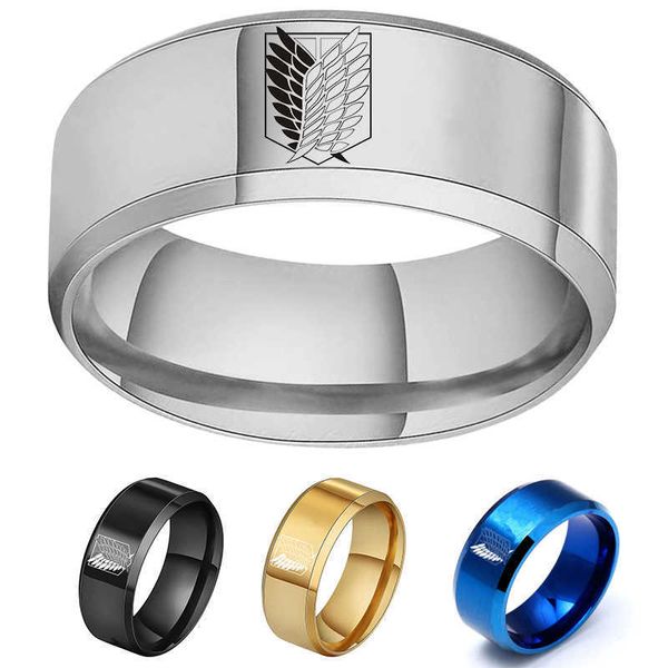 anime attack on titan black sliver stainless steel ring wings of liberty flag finger rings for men women jewelry fans gifts, Silver
anime attack on titan black sliver stainless steel ring wings of liberty flag finger rings for men women jewelry fans gifts, Silver