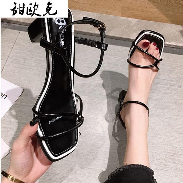 2021 summer new pu thick heel sandal women fashion buckle open toe high heels lightweight comfortable women with heel shoes, Black
2021 summer new pu thick heel sandal women fashion buckle open toe high heels lightweight comfortable women with heel shoes, Black