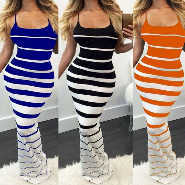 casual dresses women summer striped slim dress off shoulder bandage bodycon evening party long maxi skinny, Black;gray
casual dresses women summer striped slim dress off shoulder bandage bodycon evening party long maxi skinny, Black;gray