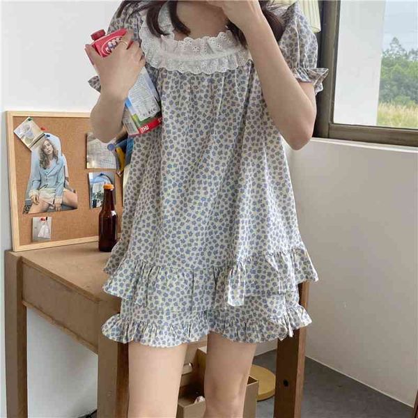 women's sleepwear home chic lace sweet 2021 pajama sets summer soft casual femme loose women cotton floral two piece suits uafh, Black;red
women's sleepwear home chic lace sweet 2021 pajama sets summer soft casual femme loose women cotton floral two piece suits uafh, Black;red