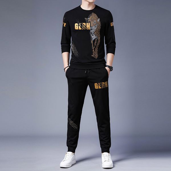 men's t shirts 2021 autumn long sleeve t-shirt round neck slim print casual youth two-piece set, White;black
men's t shirts 2021 autumn long sleeve t-shirt round neck slim print casual youth two-piece set, White;black