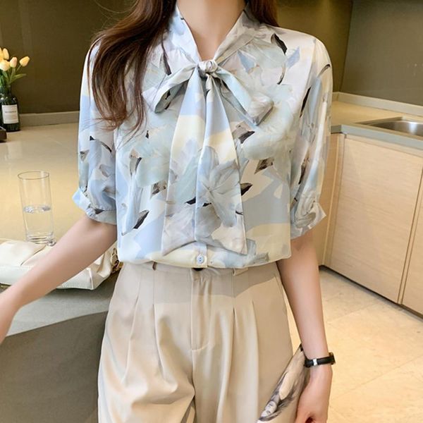 women's blouses & shirts ljsxls sweet print chiffon blouse summer fashion lacing bow short sleeve shirt female casual stand collar wome, White
women's blouses & shirts ljsxls sweet print chiffon blouse summer fashion lacing bow short sleeve shirt female casual stand collar wome, White