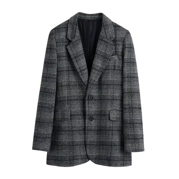 women's suits & blazers woman minimalist gray plaid blazer 2021 autumn female single breasted straight ladies casual long sleeve outerw, White;black
women's suits & blazers woman minimalist gray plaid blazer 2021 autumn female single breasted straight ladies casual long sleeve outerw, White;black