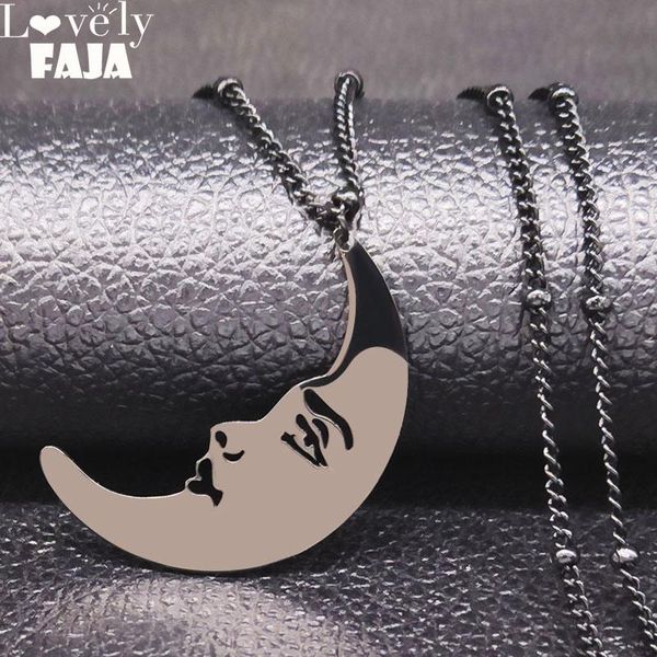 pendant necklaces 2021 fashion witchcraft moon stainless steel statement necklace for women/men black color jewelry colgantes n20123, Silver
pendant necklaces 2021 fashion witchcraft moon stainless steel statement necklace for women/men black color jewelry colgantes n20123, Silver