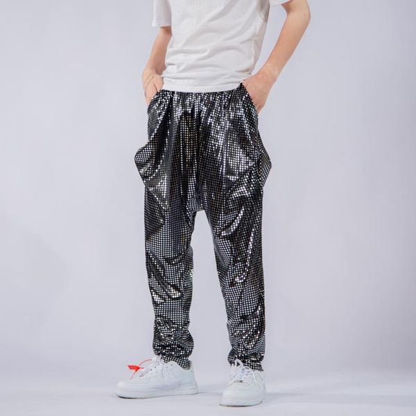 men's pants four seasons casual fashion flash stage performance dancing trousers stretch harem jogger, Black
men's pants four seasons casual fashion flash stage performance dancing trousers stretch harem jogger, Black