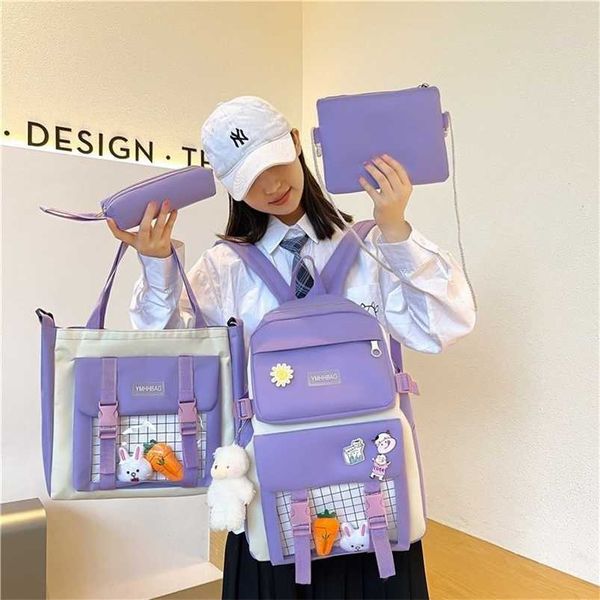 4piece set cute women backpack sets kawaii school bags for teenager girls high capacity school backpack 211018
4piece set cute women backpack sets kawaii school bags for teenager girls high capacity school backpack 211018