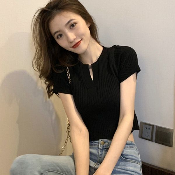 effects color used tea v-neck thin summer women wild brain short mouwen t-shirt, White
effects color used tea v-neck thin summer women wild brain short mouwen t-shirt, White