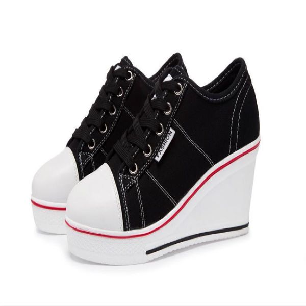 dress shoes canvas pumps women wedges high heels 8cm woman casual ladies travel student buty sapato feminino 35-43, Black
dress shoes canvas pumps women wedges high heels 8cm woman casual ladies travel student buty sapato feminino 35-43, Black