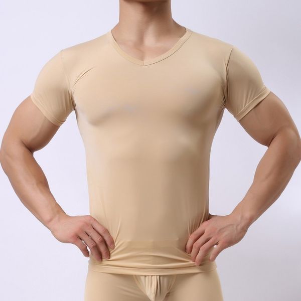 Man Undershirts Ice Silk Sheer T Shirts Male V-neck Short Sleeves Stretch Tops Tee Ultra-thin Fitness Sleepwear Undershirts -XL, White
Man Undershirts Ice Silk Sheer T Shirts Male V-neck Short Sleeves Stretch Tops Tee Ultra-thin Fitness Sleepwear Undershirts -XL, White