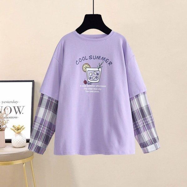 women's t-shirt qweek oversized t shirt women purple lilac tshirts spring 2021 fashion korean style long sleeve loose casual clothing, White
women's t-shirt qweek oversized t shirt women purple lilac tshirts spring 2021 fashion korean style long sleeve loose casual clothing, White