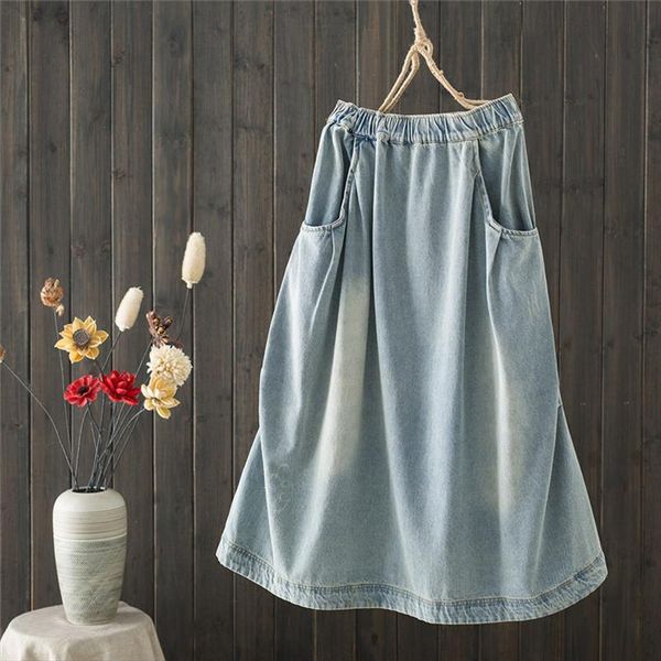 spring and summer simple women skirts denim folds large size medium wild jeans skirt casual mujer faldas k860, Black
spring and summer simple women skirts denim folds large size medium wild jeans skirt casual mujer faldas k860, Black