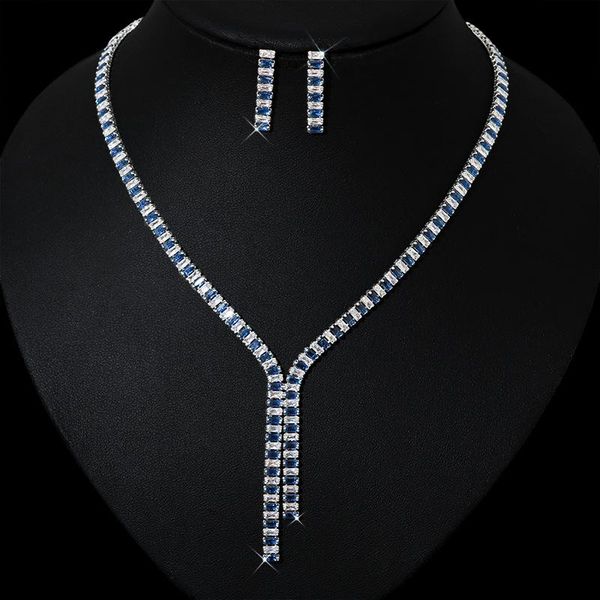 Earrings & Necklace 2021 Brand Design Royal Blue Crystal Silver Color Long Pendant Baguette CZ For Women Costume Jewelry Sets
Earrings & Necklace 2021 Brand Design Royal Blue Crystal Silver Color Long Pendant Baguette CZ For Women Costume Jewelry Sets