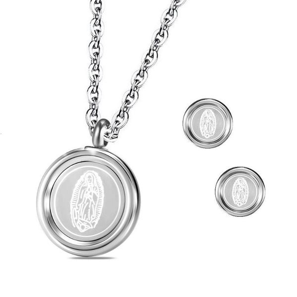 earrings & necklace classic virgin mary pendant and earring jewelry set gift with gold plating charm chain for catholic unisex, Silver
earrings & necklace classic virgin mary pendant and earring jewelry set gift with gold plating charm chain for catholic unisex, Silver