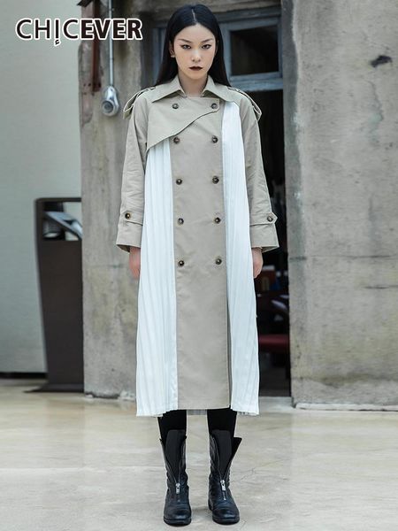 women's trench coats chicever high street colorblock patchwork for women lapel loose long sleeve double breasted female 2021 autumn, Tan;black
women's trench coats chicever high street colorblock patchwork for women lapel loose long sleeve double breasted female 2021 autumn, Tan;black