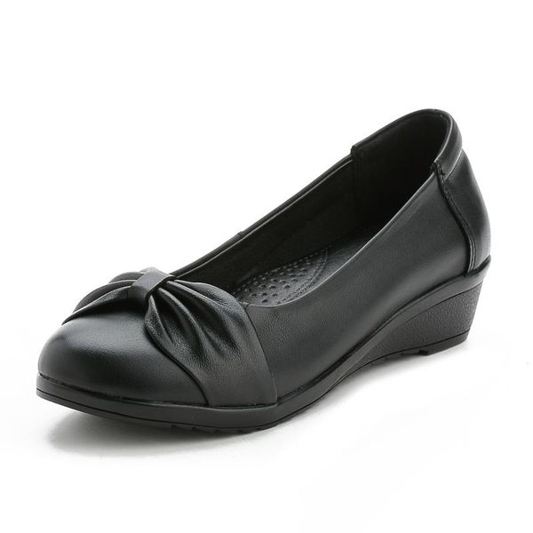 dress shoes women pumps female casual wedge work woman geuine leather high heels, Black
dress shoes women pumps female casual wedge work woman geuine leather high heels, Black