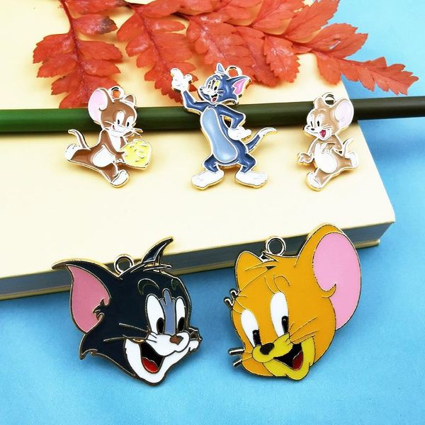 charms 10pcs alloy dripping oil classic anime cat and mouse pendant accessory earrings diy handmade keychain necklace, Bronze;silver
charms 10pcs alloy dripping oil classic anime cat and mouse pendant accessory earrings diy handmade keychain necklace, Bronze;silver