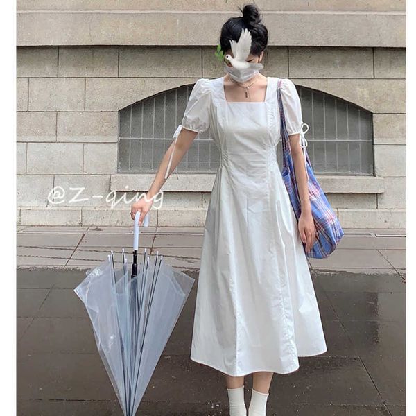 vintage square neck lantern sleeve lace-up dresses backless slim solid color women dress sweet girls summer a-line dress 210527, Black;gray
vintage square neck lantern sleeve lace-up dresses backless slim solid color women dress sweet girls summer a-line dress 210527, Black;gray