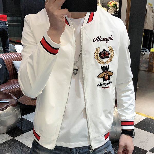 men's jackets quality embroidered for style fashion spring autumn bee brand baseball streetwear designer xk2r, Black;brown
men's jackets quality embroidered for style fashion spring autumn bee brand baseball streetwear designer xk2r, Black;brown