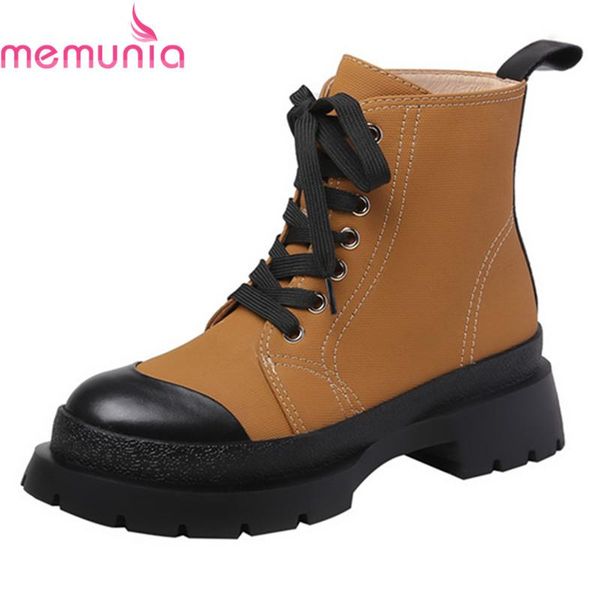 boots memunia 2021 arrival women genuine leather fashion lace up mixed colors autumn winter ankle black yellow
boots memunia 2021 arrival women genuine leather fashion lace up mixed colors autumn winter ankle black yellow