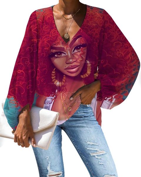women's blouses & shirts large size african women girl printing and chiffon casual loose v-neck female clothes camisa femenina, White
women's blouses & shirts large size african women girl printing and chiffon casual loose v-neck female clothes camisa femenina, White