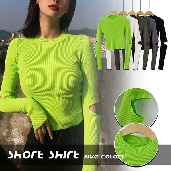 women's sweaters autumn winte sweater women knitted slim short base fashion sleeve elbow opening pullover, White;black
women's sweaters autumn winte sweater women knitted slim short base fashion sleeve elbow opening pullover, White;black