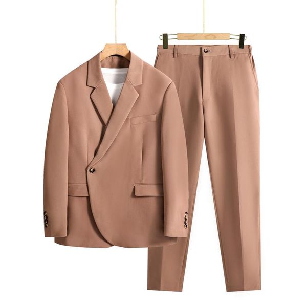 men's suits & blazers men oblique buckle 2pcs sets jacket pant slim fit business casual dress wedding man korean fashion suit coat trou, White;black
men's suits & blazers men oblique buckle 2pcs sets jacket pant slim fit business casual dress wedding man korean fashion suit coat trou, White;black