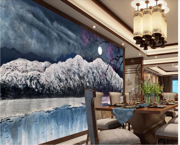 new chinese style hand-painted plum blossom mountain range landscape background wall 3d murals wallpaper for living room
new chinese style hand-painted plum blossom mountain range landscape background wall 3d murals wallpaper for living room