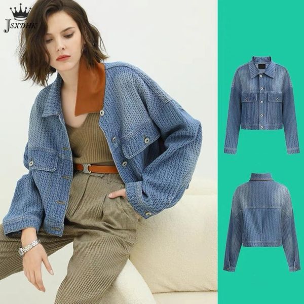women's jackets spring autumn women british denim turn-down collar jacket fashion streetwear casual loose boyfriend outwear short hands, Black;brown
women's jackets spring autumn women british denim turn-down collar jacket fashion streetwear casual loose boyfriend outwear short hands, Black;brown