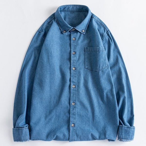 men's t-shirts denim men's long-sleeve shirt 2021 autumn fashion turn-down single collar casual breasted loose korean style solid, White;black
men's t-shirts denim men's long-sleeve shirt 2021 autumn fashion turn-down single collar casual breasted loose korean style solid, White;black