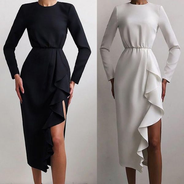 casual dresses 2021 summer elegant dress women long sleeve knee-length wrapped hip ruffle celebrity runway party, Black;gray
casual dresses 2021 summer elegant dress women long sleeve knee-length wrapped hip ruffle celebrity runway party, Black;gray