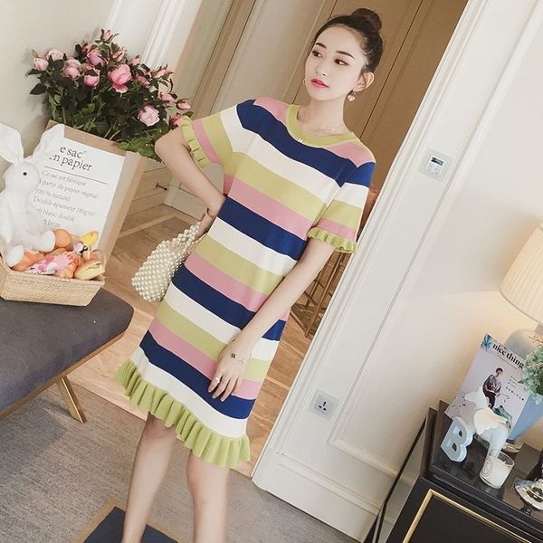 new women 2021 summer stretch knitted female short sleeve o-neck striped midi es fashion ladies streetwear vestidos a785xyic, Black;gray
new women 2021 summer stretch knitted female short sleeve o-neck striped midi es fashion ladies streetwear vestidos a785xyic, Black;gray