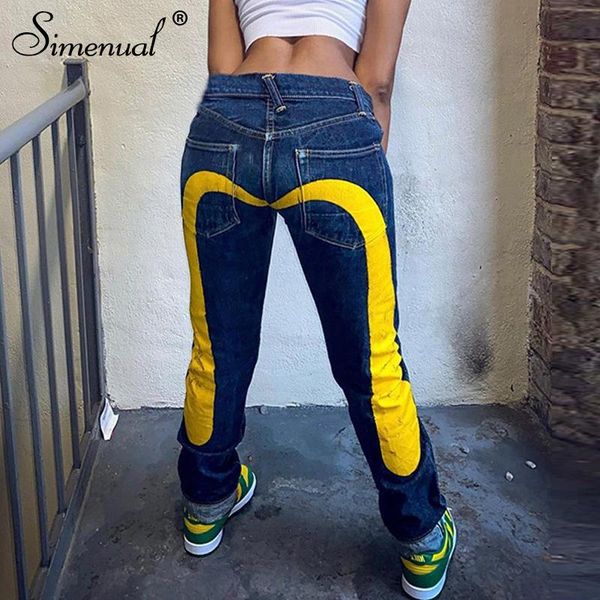 women's jeans simenual baddie clothes streetwear low waist zip up women vintage denim pencil pants pattern 2021 aesthetic trousers, Blue
women's jeans simenual baddie clothes streetwear low waist zip up women vintage denim pencil pants pattern 2021 aesthetic trousers, Blue