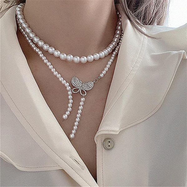 chokers double layers pearl necklace butterfly statement necklaces for women etrendy micro pave fashion wedding party jewelry design, Golden;silver
chokers double layers pearl necklace butterfly statement necklaces for women etrendy micro pave fashion wedding party jewelry design, Golden;silver