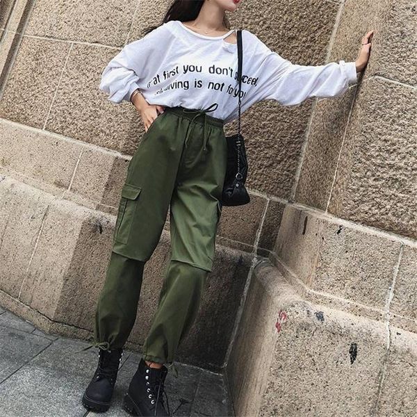 women's pants & capris 2021 korea style woman spring summer hip hop cargo slim joggers casual loose sweatpants streetwear with pocket, Black;white
women's pants & capris 2021 korea style woman spring summer hip hop cargo slim joggers casual loose sweatpants streetwear with pocket, Black;white