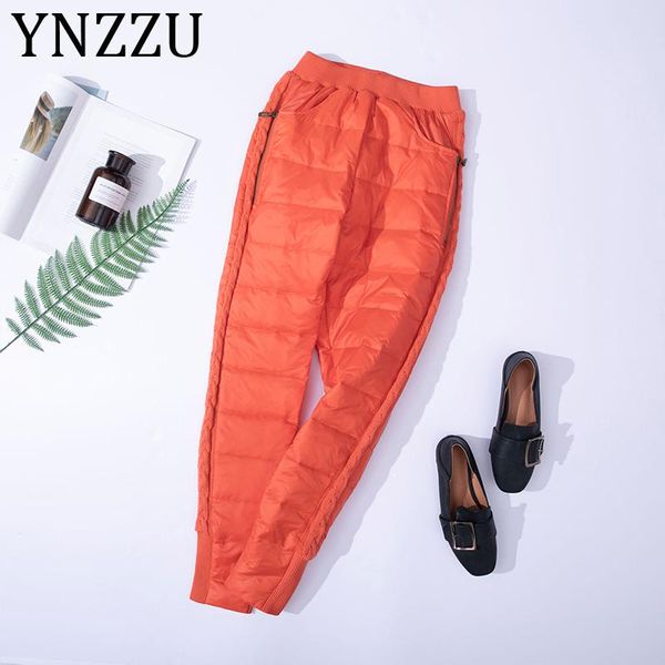 women's pants & capris ynzzu plus size solid 90% white duck down women 2021 winter casual thicken warm snow pencil out wear trousers ab, Black;white