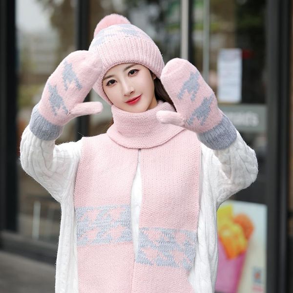 beanie/skull caps fur pompom knitted hat winter warm women woolen long scarf thicken plush velvet gloves 3 piece set girls beanie, Blue;gray
beanie/skull caps fur pompom knitted hat winter warm women woolen long scarf thicken plush velvet gloves 3 piece set girls beanie, Blue;gray
