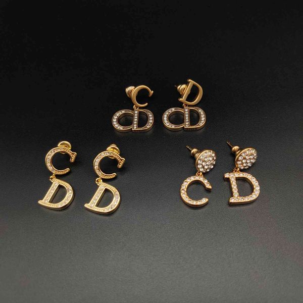 design jewelry classic earrings brass letters diamond inlaid personalized advanced temperament 925 earrings female, Golden
design jewelry classic earrings brass letters diamond inlaid personalized advanced temperament 925 earrings female, Golden