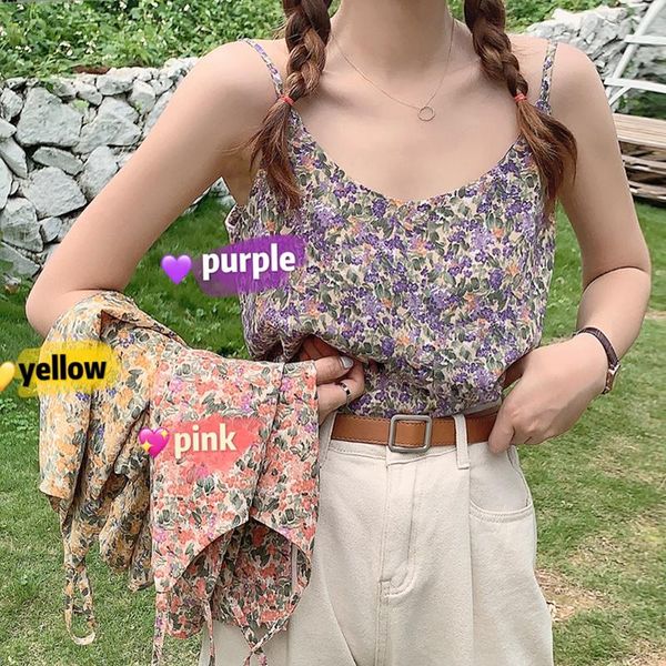 women's tanks & camis 2021 summer floral chiffon sleeveless little daisy crop pink loose casual tricot sans manche femme, White
women's tanks & camis 2021 summer floral chiffon sleeveless little daisy crop pink loose casual tricot sans manche femme, White