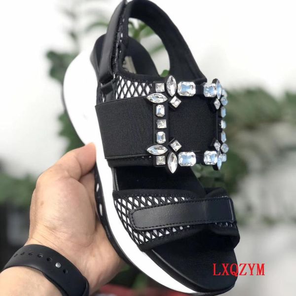 women korean gladiator sandals crystal women shoes designer luxury thick bottom sandals shoes for ins fashion top, Black
women korean gladiator sandals crystal women shoes designer luxury thick bottom sandals shoes for ins fashion top, Black