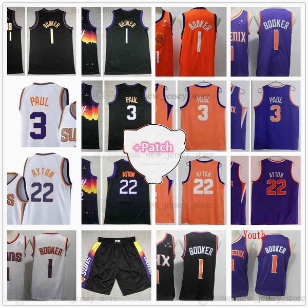 2021 patch valley city 1 devin 3 chris booker paul basketball jerseys stitched deandre 22 ayton jersey white purple black man shorts youth k, Black;red
2021 patch valley city 1 devin 3 chris booker paul basketball jerseys stitched deandre 22 ayton jersey white purple black man shorts youth k, Black;red