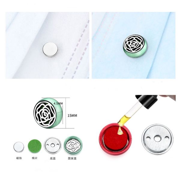 15mm magnet face mask incense diffuser magnetic aroma buckles essential oil diffusers of masks brooch pins
15mm magnet face mask incense diffuser magnetic aroma buckles essential oil diffusers of masks brooch pins
